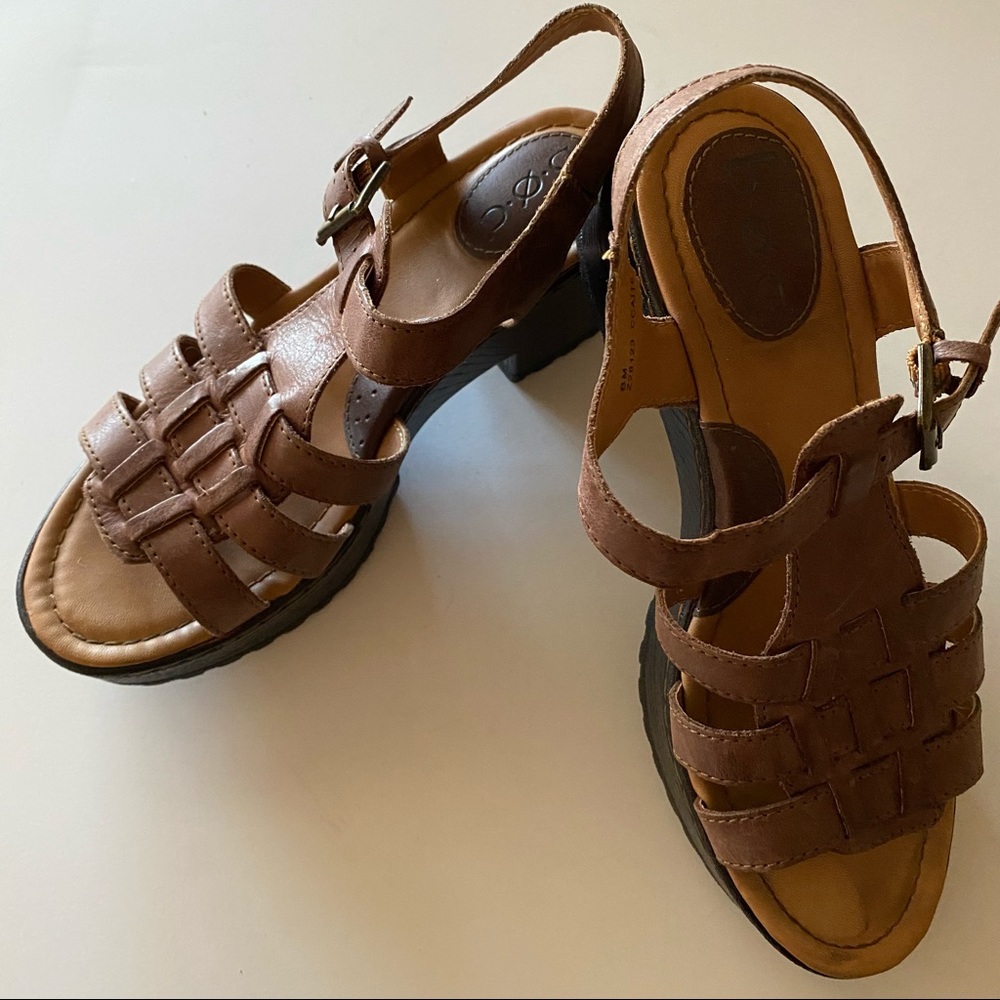 b.o.c. Brown Heeled Sandals 8M
